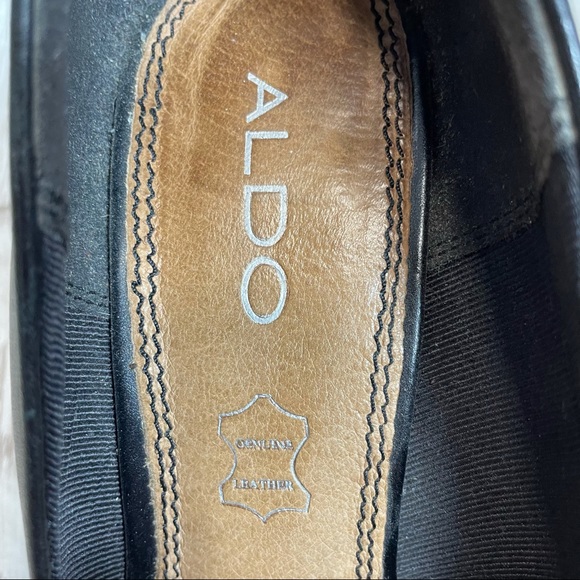 Aldo 39 black leather pointy toe heels pumps - Picture 5 of 5